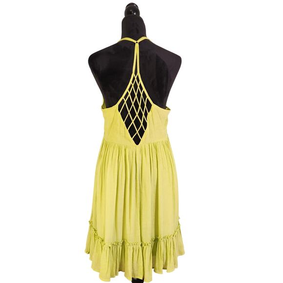 NEW IN Lattice Detail Green Sundress, Size Large - Picture 1 of 11